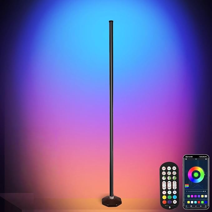 PTVGS LED RGB Corner Lamp: Smart RGB LED Corner Floor Lamp Adjustable Height by Lightupyourworld