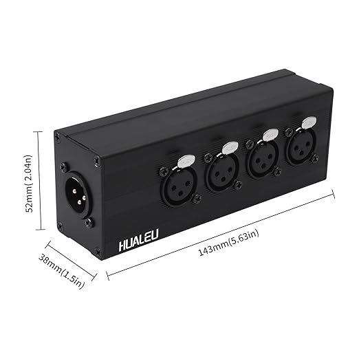 HUALEU 3Pin XLR 1 Male to 4 Female Splitter, 4WAY XLR Four-Input and one-Output - Image 5