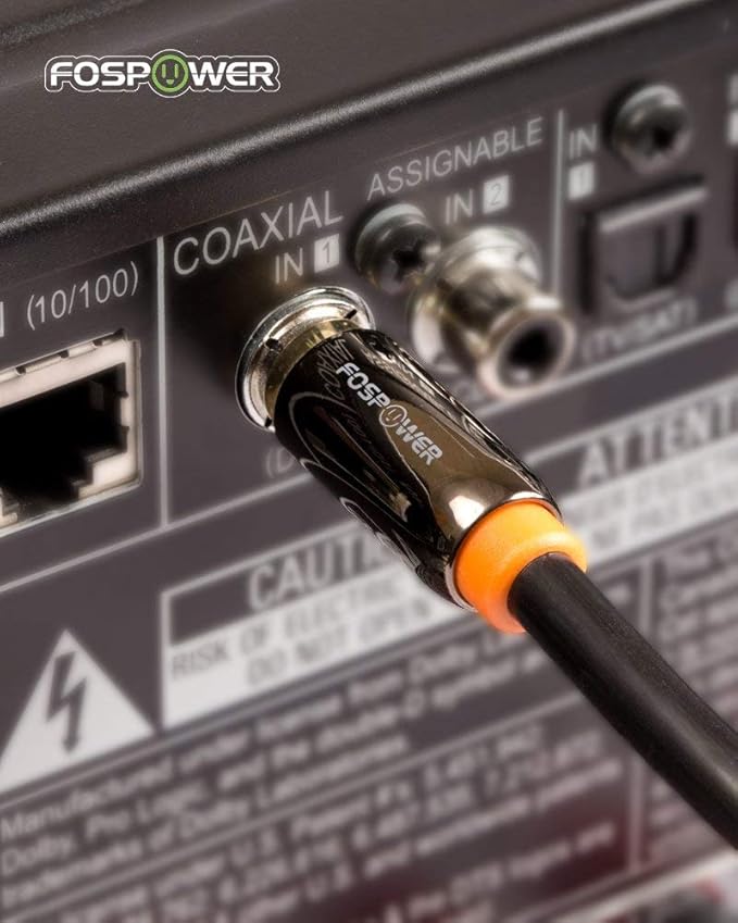 FosPower Digital Audio Coaxial Cable Premium S/PDIF RCA Male to RCA Male - Image 2