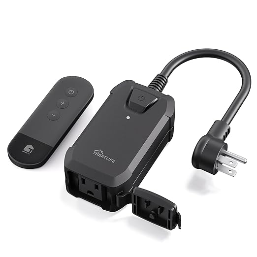 TREATLIFE Dimmer Plug with 100FT Wireless Remote Control, IP44 Weather by TREATLIFE