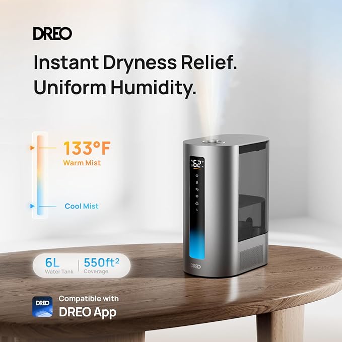 DREO 6L Humidifiers for Bedroom, Smart Warm & Cool Mist for Large Room - Image 2