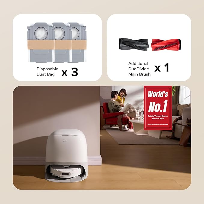 roborock Qrevo Curv S5X Robot Vacuum and Mop, 18500Pa Suction, Zero-Tangling - Image 9