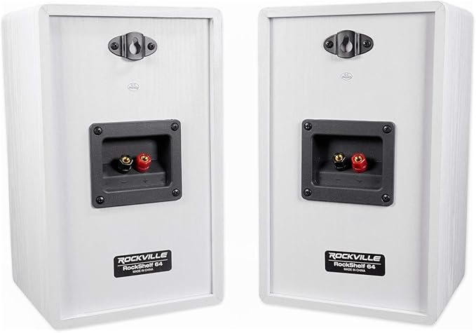 Rockville Pair RockShelf 64W V2 400w White 6.5" Bookshelf Speakers, 4 Ohm - Image 4