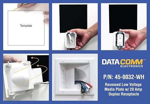 DATA COMM Electronics 45-0032-WH Commercial Grade Recessed AV/HDMI Cable - Image 3