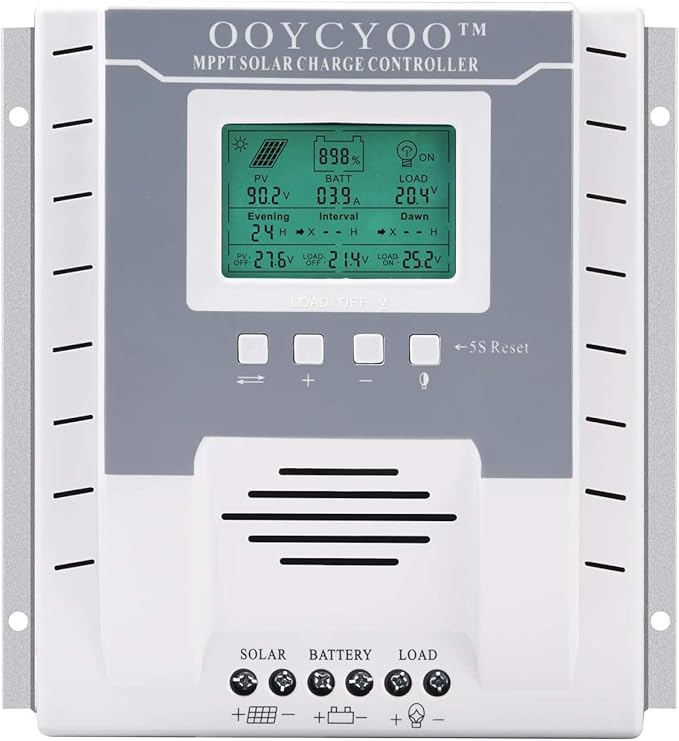 OOYCYOO MPPT Charge Controller 60 amp 12V/24V Auto, 60A Solar Panel Charge by OOYCYOO