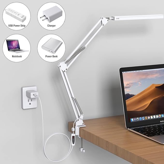 TROPICALTREE LED Desk Lamp for Home Office, Clamp-On - Image 5