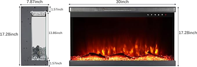 Charavector 30 inch 3-Sided Electric Fireplace Inserts - Image 2