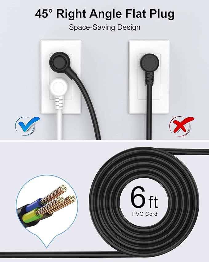 2 Pack Power Strip Surge Protector - Image 3