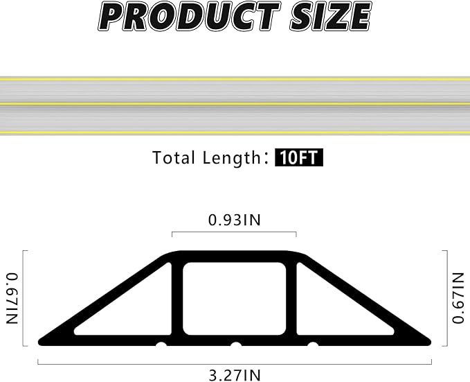 10Ft Cord Covers for Wires on Floor, 3-Channel Floor Cord Cover - Image 2