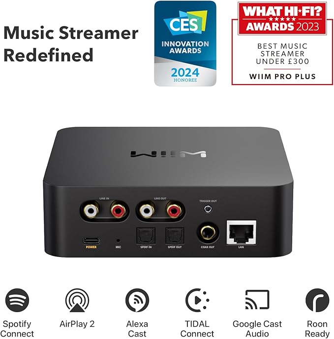 WiiM Pro Plus AirPlay 2 Receiver, Google Cast Audio, Voice Remote, Works - Image 2