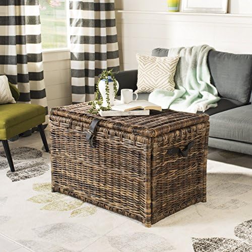 happimess michael wicker storage trunk collapsible chest 35.5", close-up detail