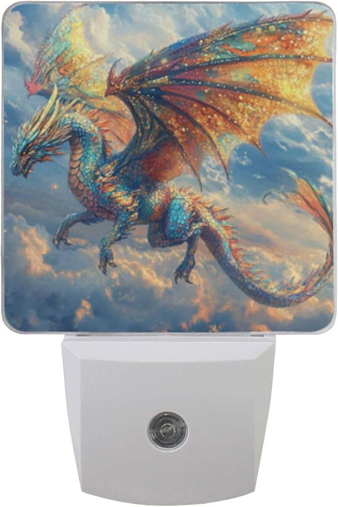 Pigsaly Led Night Light Psychedelic Colorful Dragon Night Light Plug in Wall by Pigsaly