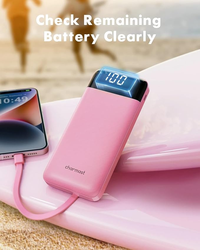 charmast Portable Charger with Built in Cables, Power Bank with Cords Wires - Image 7