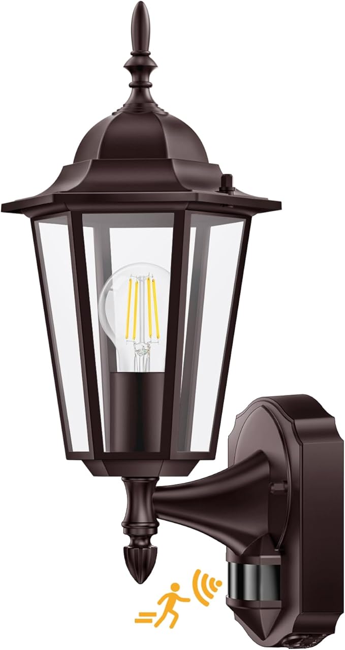 Lamomo Motion Sensor Outdoor Lights, Upgrade Dusk to Dawn Bronze Outdoor Light by Lamomo