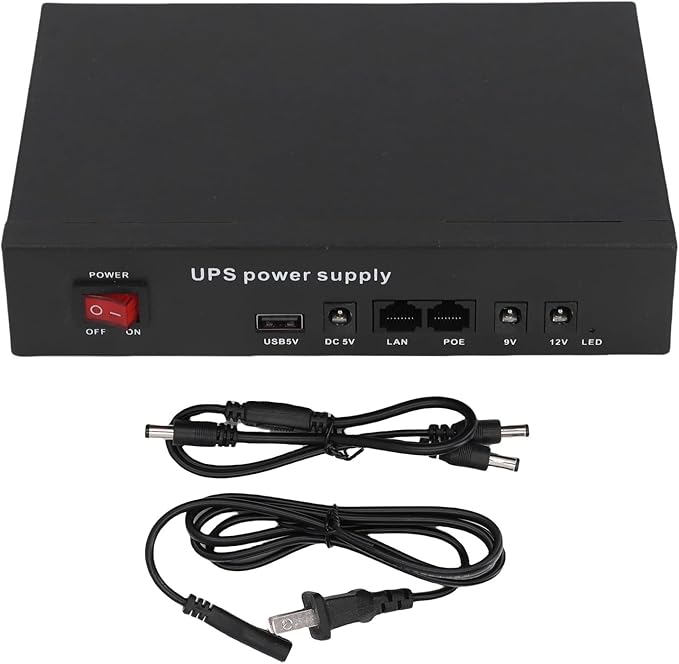 UPS Power Supply 12000mAh DC5V9V12V POE24V Output Uninterruptible Battery Backup by Unknown
