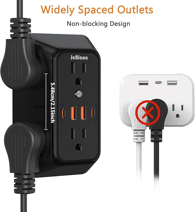 Surge Protector Outlet Extender, 6 Outlet Extender - Image 5
