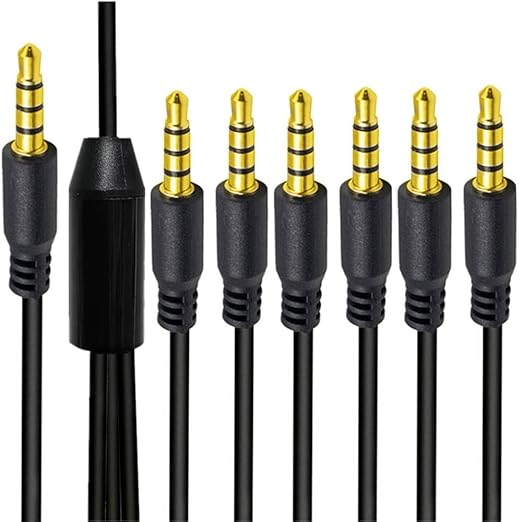 MysRuida 3.3ft 1/8” 3.5mm TRRS Stereo Audio Cable, 1 to 6 Splitter Male Aux Cord - Image 2
