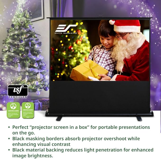 Elite Screens ezCinema 2, 110-inch 16:10 Portable Manual Floor Pull Up Scissor - Image 3