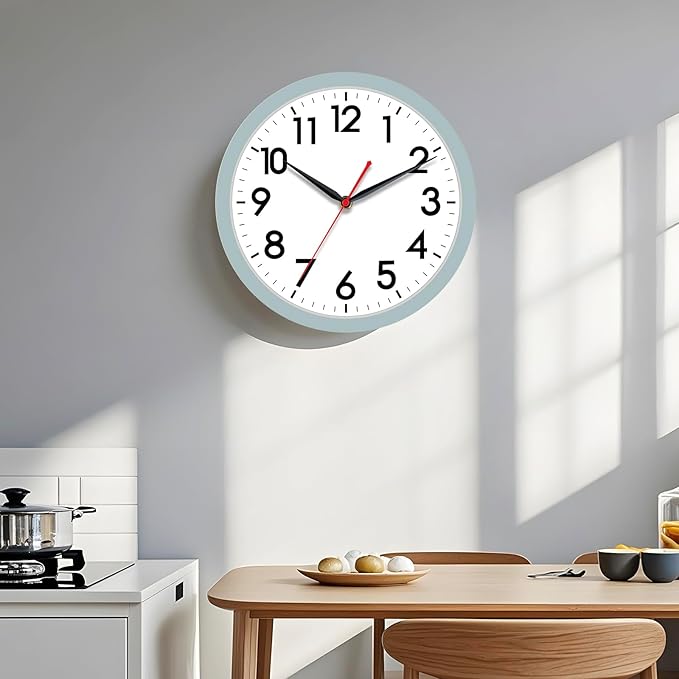 AKCISOT Wall Clock, Modern Small Wall Clocks Battery Operated 10 Inch, Silent - Image 6