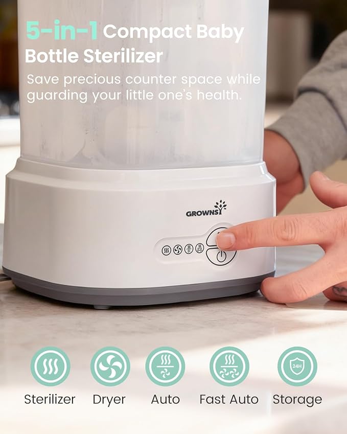 GROWNSY Bottle Sterilizer and Dryer, Compact Electric Steam Baby Bottle - Image 2