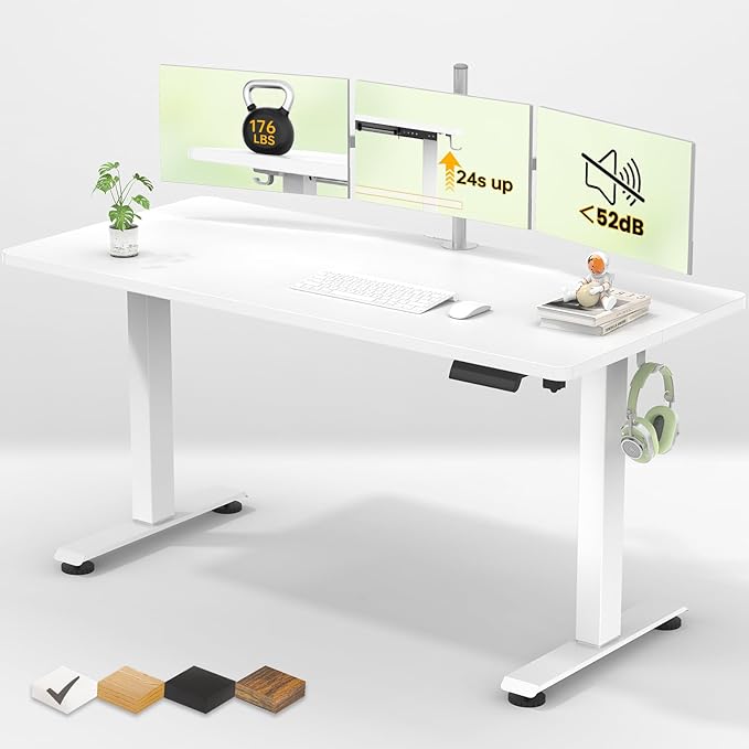 Veken 55 Inch Large Electric Standing Desk, Sit to Stand Up, Heights Adjustable by Veken
