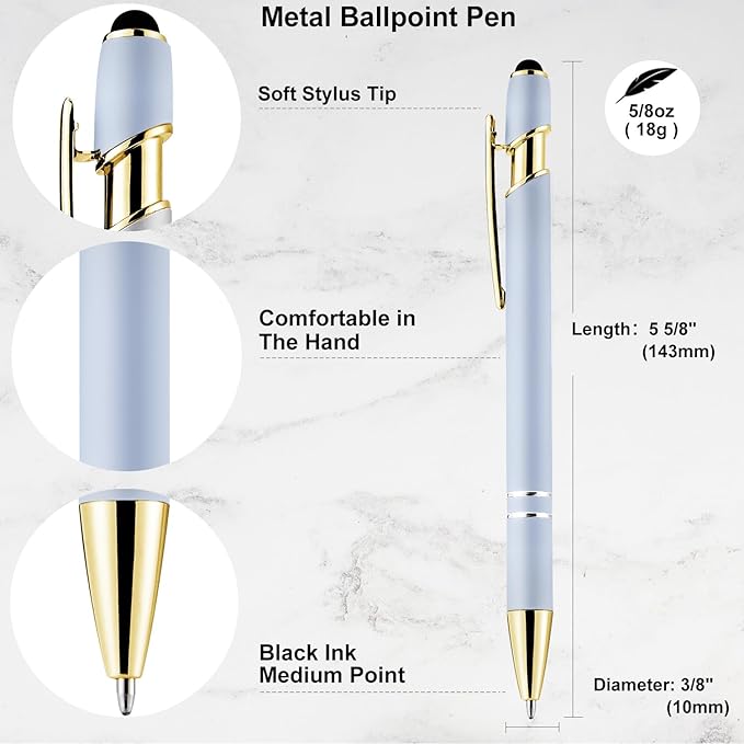 LINFANC 12 Pack Morandi Gold Ballpoint Pen - Image 4