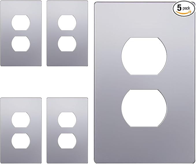 ENERLITES Elite Series Duplex Outlet Receptacle Cover, Screwless Wall Plate by Enerlites
