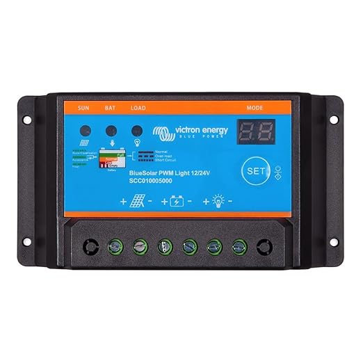 Victron Energy BlueSolar PWM-Light 12/24-Volt 10 amp Charge Controller by VictronEnergy