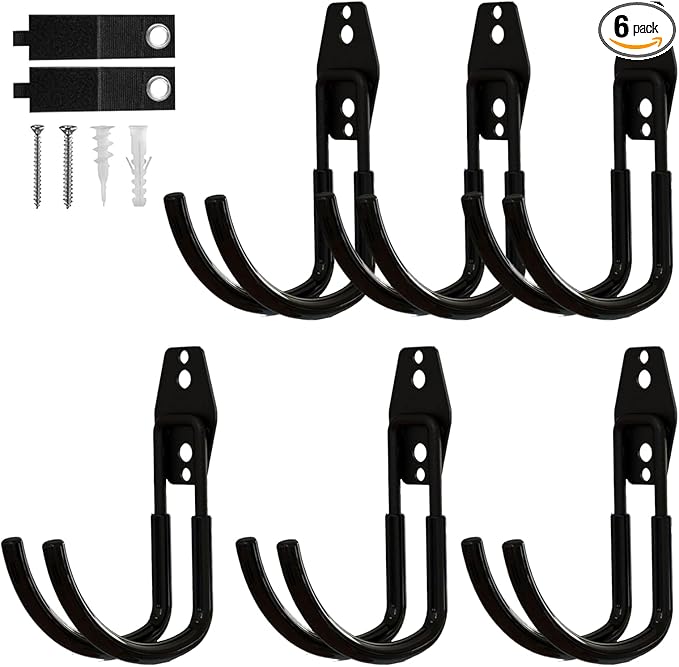 CRXCRC Garage Hooks, 6 Pack Large Round Wall Hooks by CRXCRC