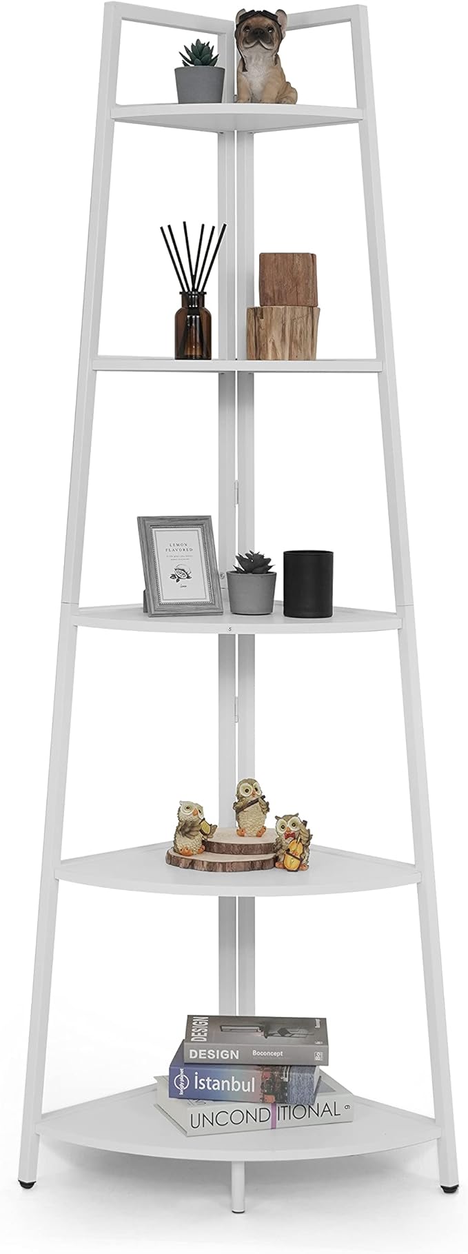CAPHAUS Tall Corner Shelf Stand, 5-Tier Display Shelves, Ladder Corner Wood - Image 9