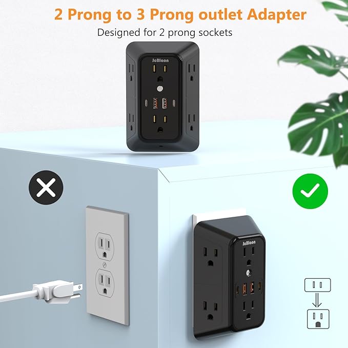 Surge Protector Outlet Extender, 6 Outlet Extender - Image 7