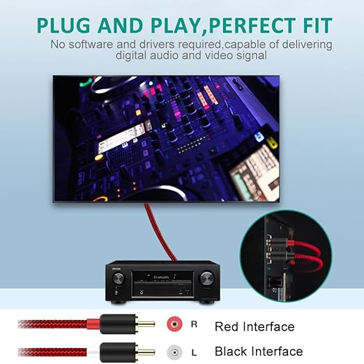 Goalfish RCA Cable, 15FT 2-Male to 2-Male RCA Audio Cord Stereo Subwoofer Cable - Image 6