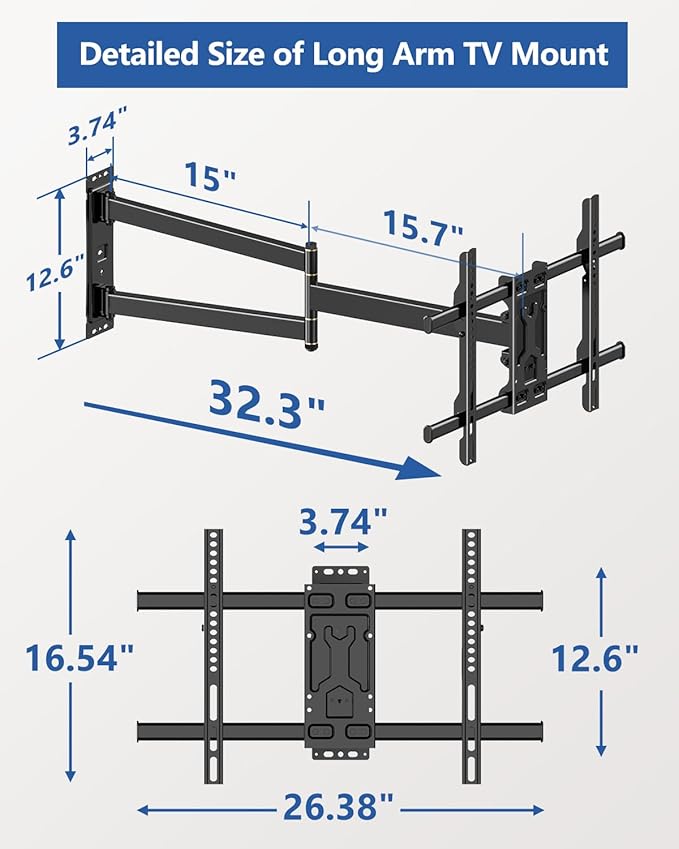 FORGING MOUNT Long Arm Corner TV Wall Mount - Image 8