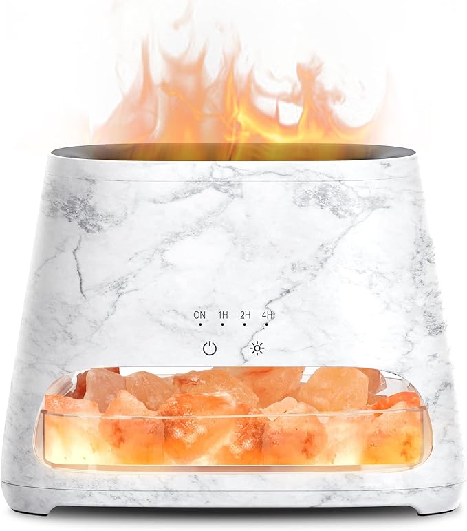 SALKING 2-in-1 Ultrasonic Essential Oil Diffuser & Himalayan Salt Lamp by SALKING