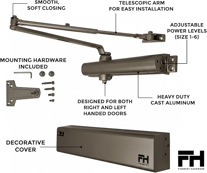 Finsbury Heavy Duty Commercial Door Closer Adjustable Size 1-6, Grade 1 - Image 5