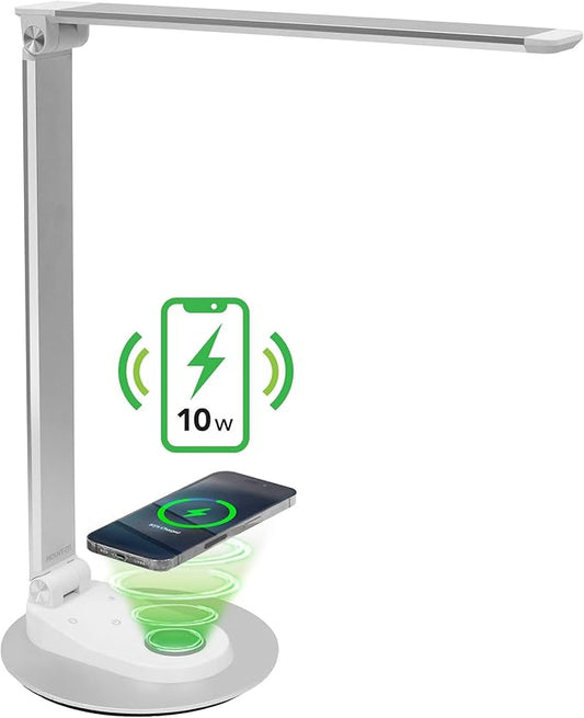 Mount-It! LED Desk Lamp with Wireless Charger and USB-C Charging Port, Dimmable by Mount-It