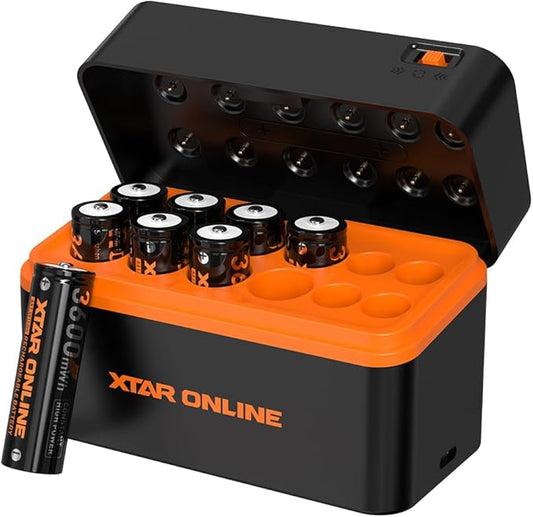 XTAR Rechargeable aa Batteries and Charger 8Pack 3600mwh pilas recargables aa by XTARUSOfficial
