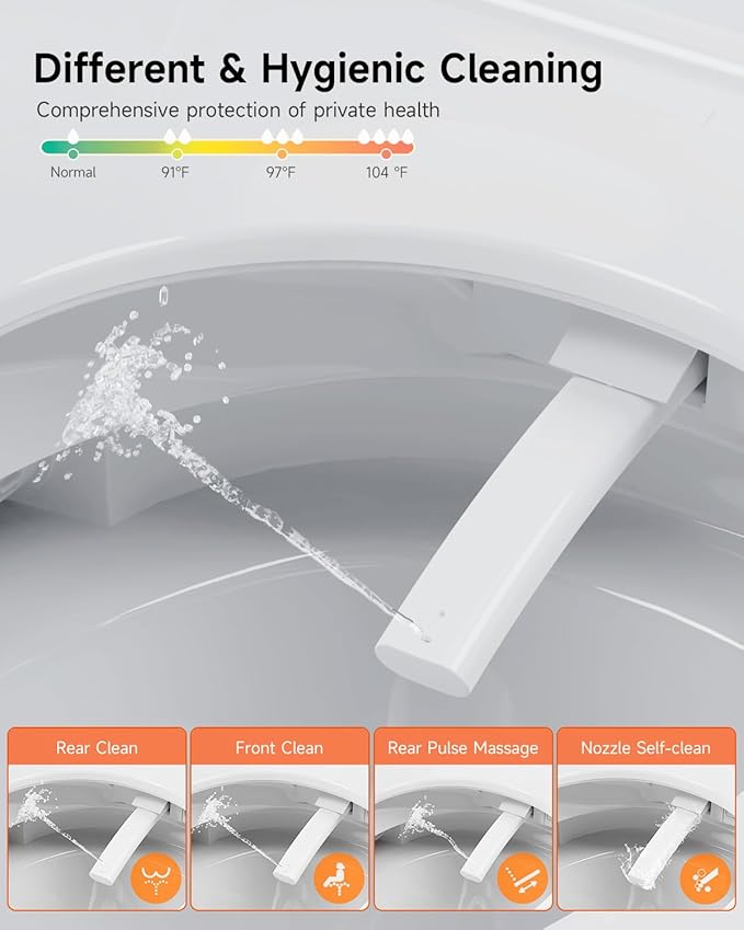WANSID Smart Toilet with Bidet Built-in and Tankless, Auto Open/Close, Heated - Image 4