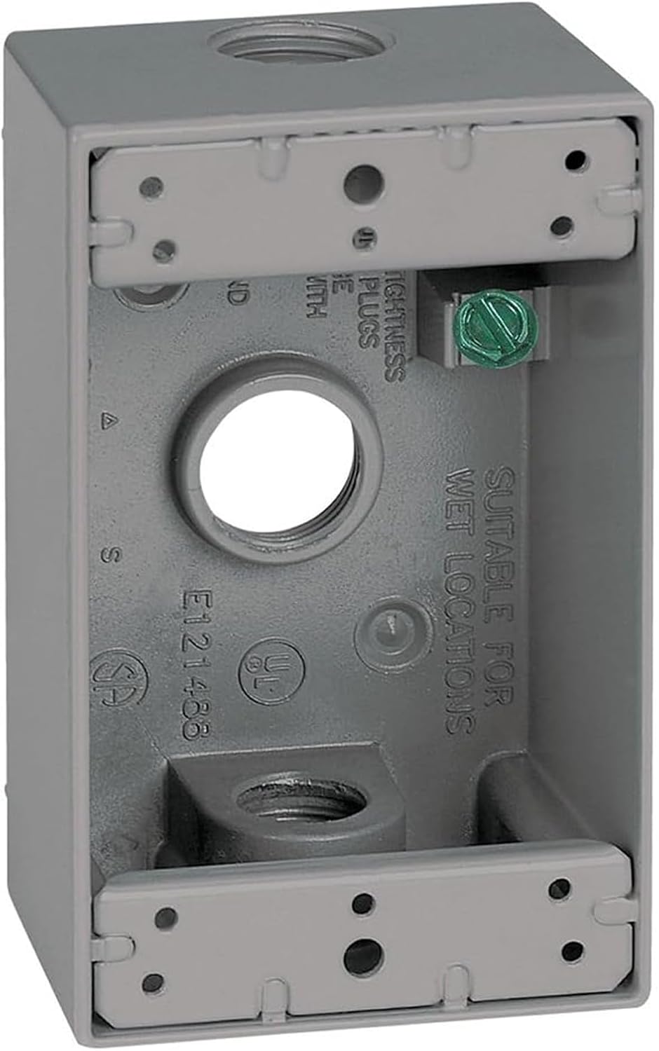 Sigma Engineered Solutions 14250 Weatherproof 1/2" 3 Hole 1-Gang Box, Gray