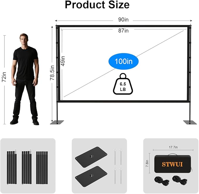 STWUI Projector Screen with Stand - Image 6