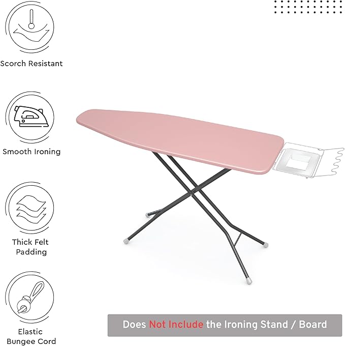 Encasa XO Ironing Board Cover and Pad 49"x18" - 4mm Felt Wide Iron Board Cover - Image 2