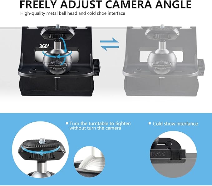 RAUBAY 【CM01】 Monitor Top Camera Mount Clamp, Hanging Webcam Stand - Image 3