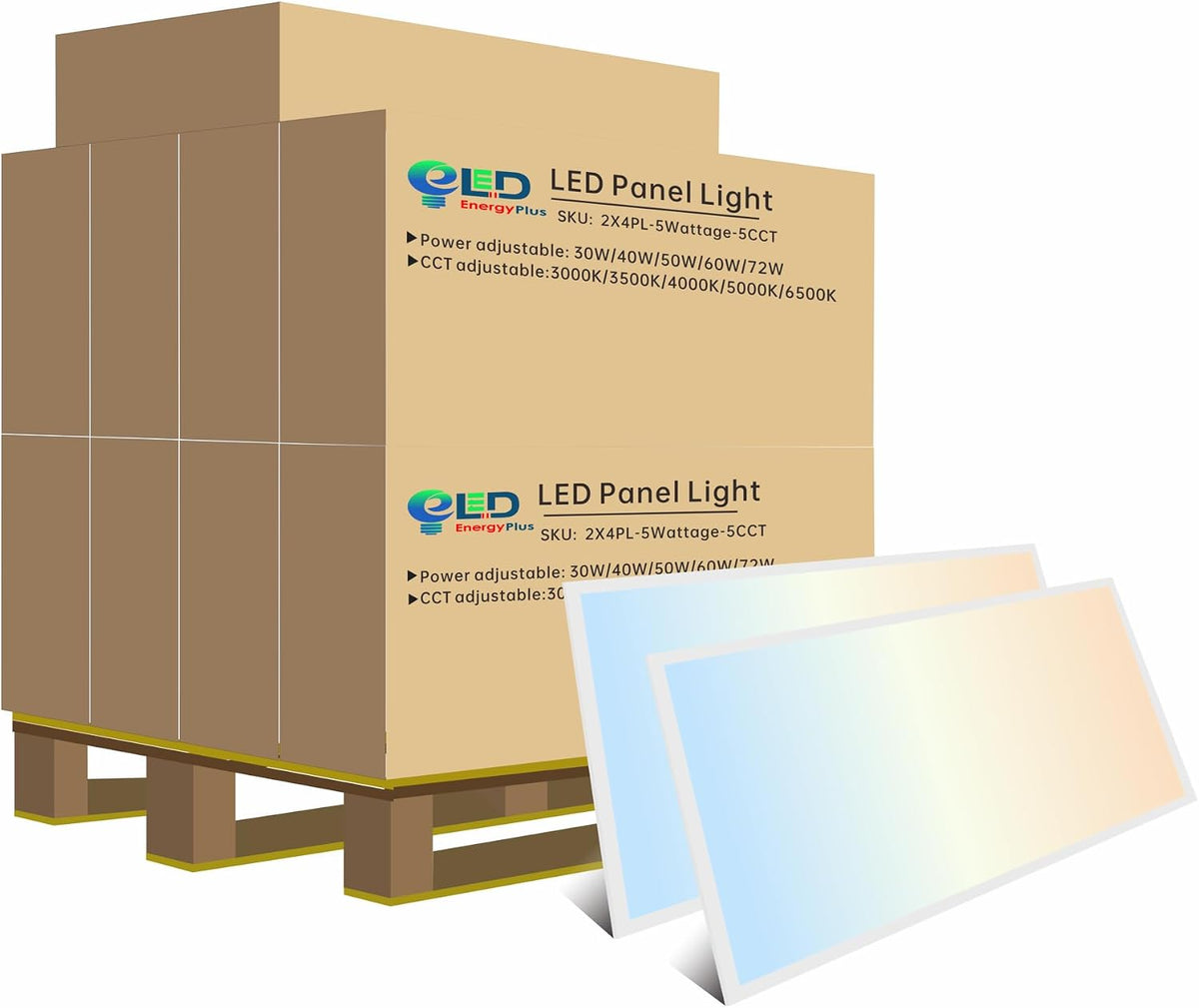 2x4 FT LED Light Flat Panel, 5 CCT 3K | 3.5K | 4K | 5K | 6.5K, Dimmable