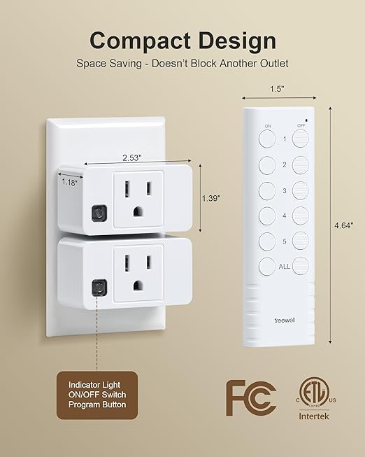 Wireless Remote Control Outlet, 200FT Long Range Remote Light Switch, Mini - Image 5