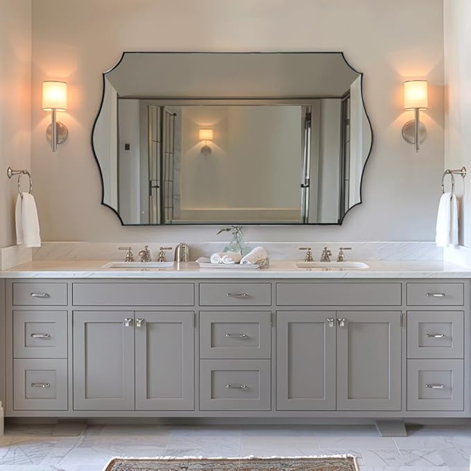 ANDY STAR 30x48 Inch Large Chrome Mirror, Polished Chrome Bathroom Mirror - Image 8