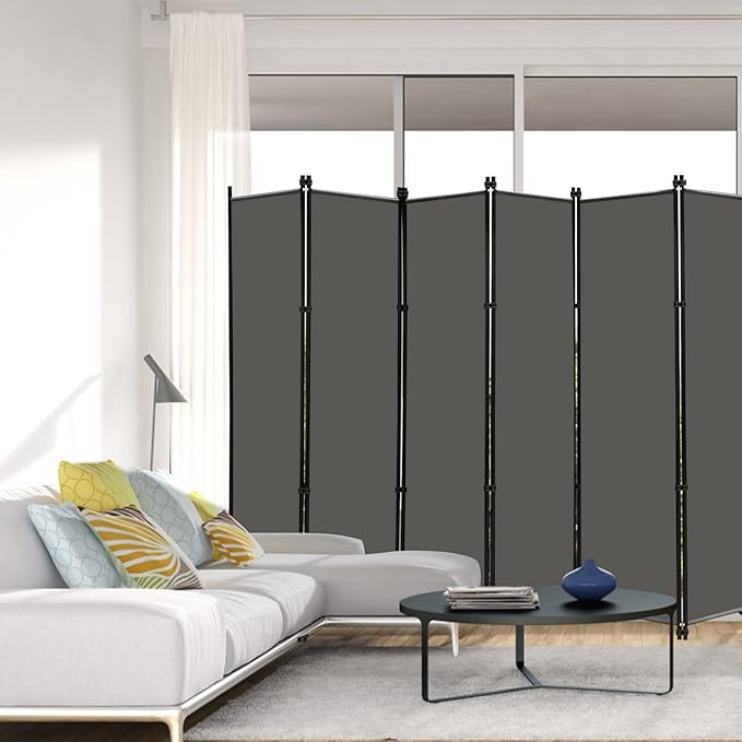 MAYOLIAH 6 Panel Folding Privacy Screen 9ft Wide, 6ft Tall Partition Room - Image 2
