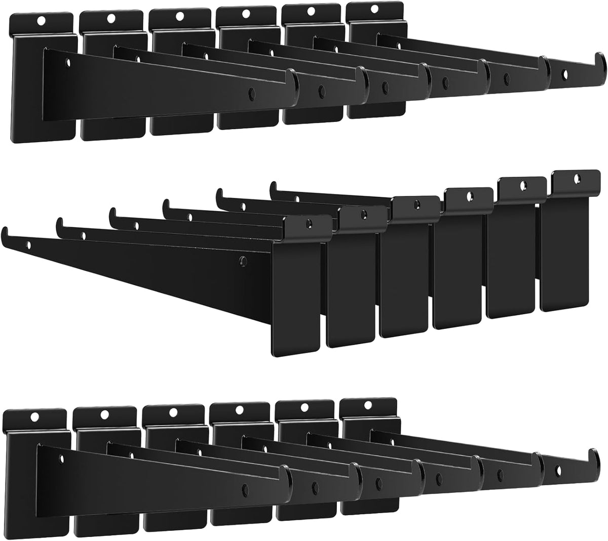18 Pack Slatwall Shelf Bracket 12 inch, Heavy Duty Metal Shelf Brackets