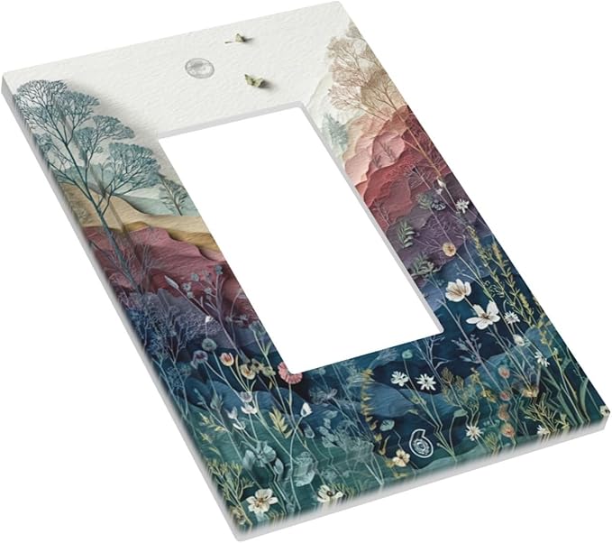 Bvtewkhz Wildflowers Rustic Flowers Floral Plants Light Switch Covers Wall - Image 3