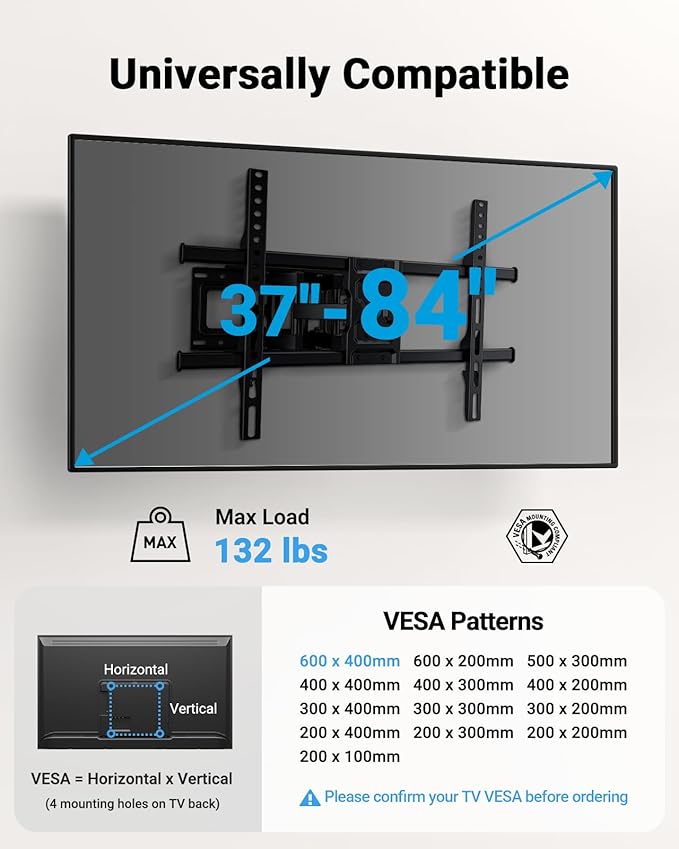 Pipishell Full Motion TV Wall Mount - Image 2