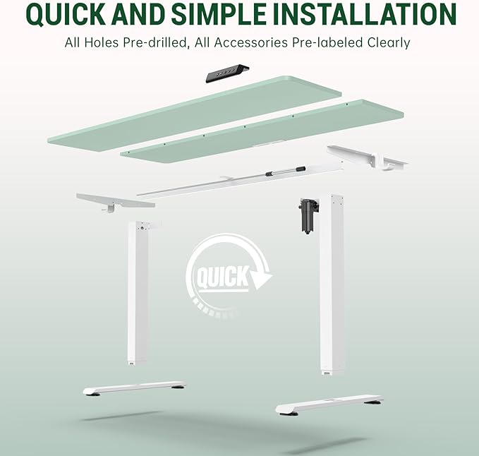 Veken 55 Inch Large Electric Standing Desk, 4 Memory Heights Adjustable - Image 4